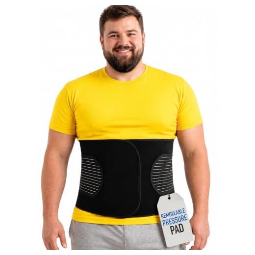 Hernia Belt for Men or Women - Plus Size Abdominal Binder Post Surgery Tummy Tuck Support Belts for Navel Belly, Umbilical Hernias, Hysterectomy, Postpartum Stomach Pad Fajas Para Hombres (XXXL)