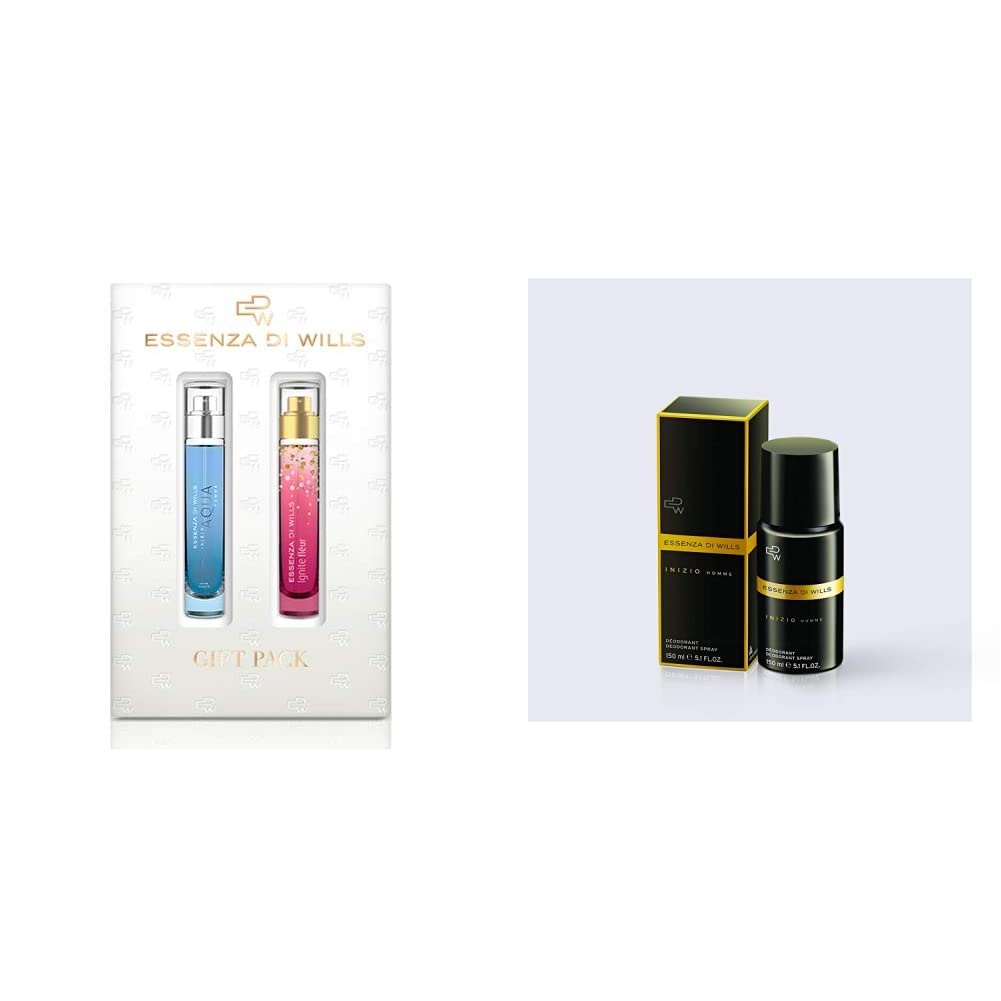 Essenza Di Wills Miniature Gift Pack (Inizio Aqua Homme EDT for Men, 16ml and Ignite Fleur EDT for Women, 16ml) and Inizio Homme Deodorant for Men, 150ml-picture-33