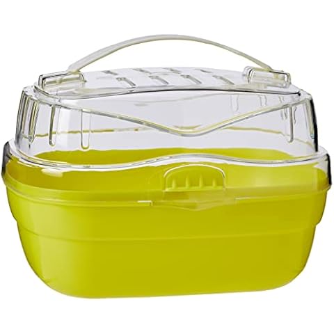 Ferplast Hamster and Other Small Rodent Carrier ALADINO Small Travel Cage for Small Animals Rodents Hamsters, Sturdy Plastic, Ventilation Grids, Comfortable Handle, 20 x 16 x h 13,5 cm yellow Cover