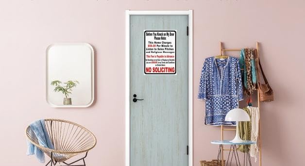Vintage Metal Tin Sign Funny Sarcastic Party Wall Art Decor Signs, Before You Knock On My Door Sign No Soliciting Metal Sign 12x8 Inches