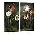 Wieco Art Large 2 Piece Modern Floral Giclee Canvas Prints Artwork Contemporary Colorful Flowers Oil Paintings Reproduction Green Pictures on Canvas Wall Art for Living Room Bedroom Home Decorations