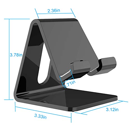 Image of Crpich Acrylic Phone Stand, Ergonomic Design for Apple iPhone and Samsung Galaxy, Compatible with 4-8 Inch Screens, Black