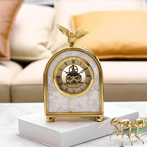 Reloj de sobremesa de cobre con concha decorativa, reloj silencioso de moda para cabecera 8