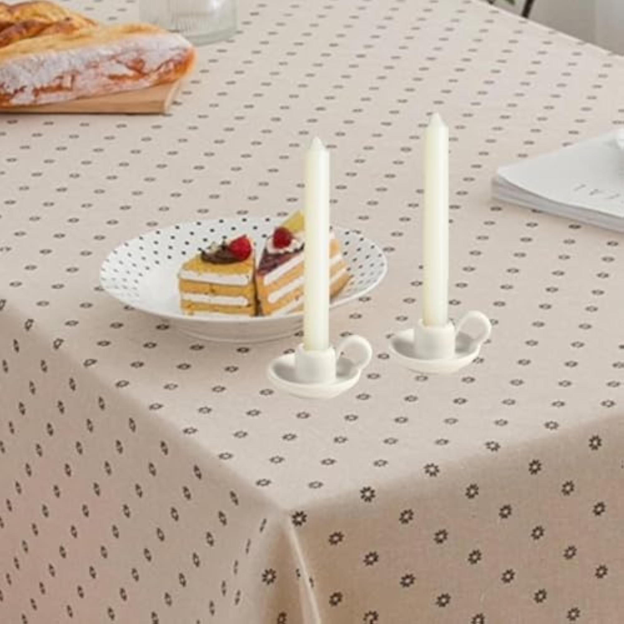 2Pcs Ceramic Candle Holders with Handle for Desktop