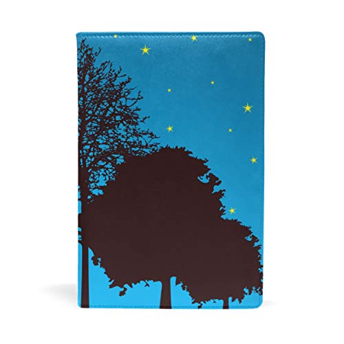EZIOLY - Funda para libros de texto con diseño de animales salvajes americanos, árboles de ciervo y alce para la noche, se adapta a la mayoría de libros de texto de tapa dura de hasta 8,7 x 5,8