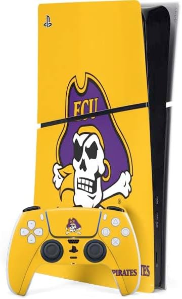 Skinit Decal Gaming Skin Compatible with PS5 Slim Digital Edition Bundle - Officially Licensed East Carolina University Pirates Greenville NC Design