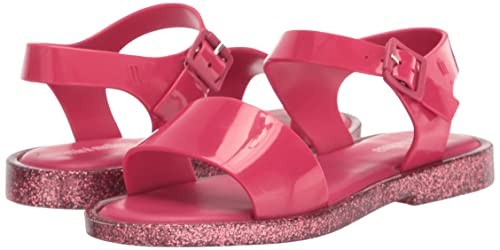 Image of mini melissa Mar Hot Sandals for Babies & Toddlers - Sparkly Sandals w /Heart Buckle & Bow for Baby Girls, Kids Jelly Shoes