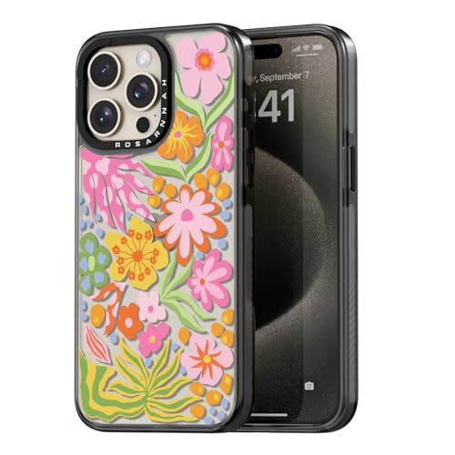 Coque antichoc iPhone 15 Pro Max robuste motif fleur 6,7 pouces