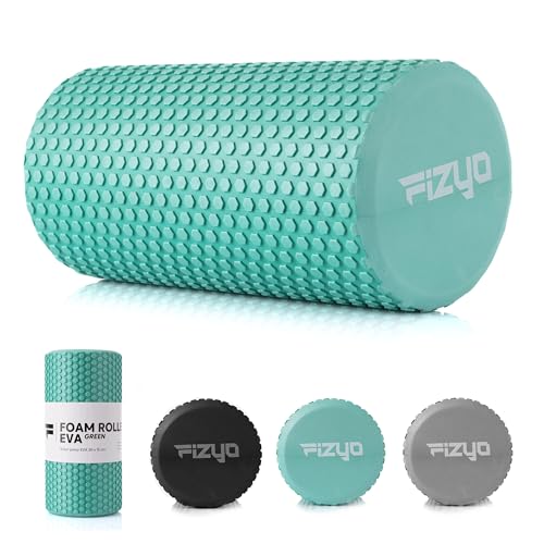 Fizyo Faszienrolle Pilates Rolle für Faszienmassage Yoga Rolle für Wirbelsäule EVA Faszienroller für Fitness Yoga & Rehabilitation Grün 30x15 cm