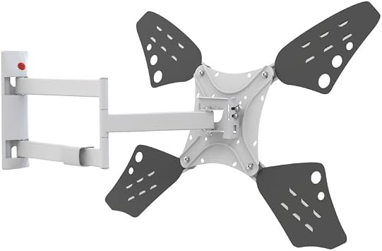 Barkan Long White TV Wall Mount, 13-80 inch Full Motion Articulating - 4 Movement Flat/Curved Screen Bracket, Holds up to 110lbs