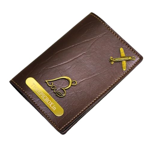 Image of Personalized Leather Passport Holder Cover | Custom Name & Charm | Sleek & Stylish Travel Wallet for Men & Women | Faux Leather Passport Cover | Unisex Travel Accessory (Brown Classic)