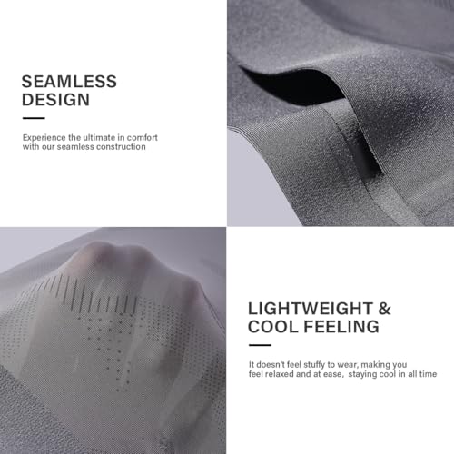 Casey Kevin Men's Ice Silk Boxer Briefs Modal Underwear Soft Breathable Boxer Briefs for Men 4 Pack4