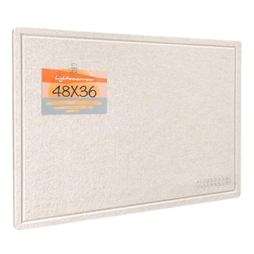 Lightomorrow Large Bulletin Board - 48 x 36 Inches, Decorative Felt Pin Board for Wall - 4' x 3' Foldable Photo Display Board with Self-Adhesive Tape, Includes 20 Push Pins - Oatmeal
