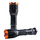 WorldoorKC01 LED 900 Lumen Handheld Flashlight,Cree XML T6 5 Mode Adjustable Focus Zoom Tactical Torch, Water Resistant Camping Lamp for Outdoor Sports,Powered By 1pcs 18650 Battery(Not Included)