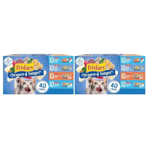 Friskies Purina Wet Cat Food Variety Pack, Oceans of Delight Flaked and Prime Filets - (Pack of 80) 5.5 oz. Cans