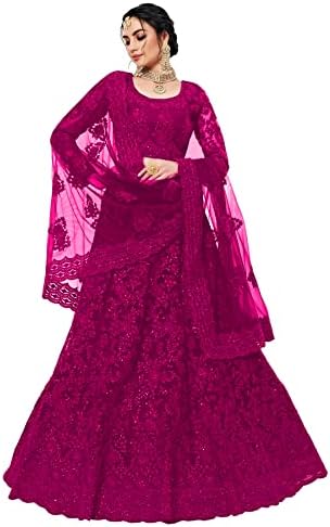 Lovisa Fashion Embroidered Semi Stitched Lehenga Choli, Pink, Free Size