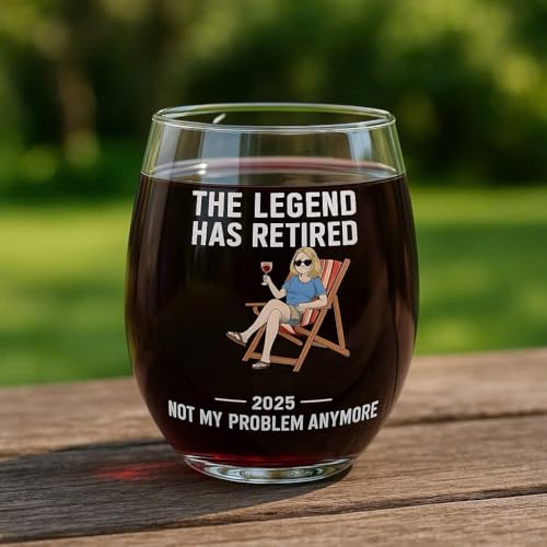 Humorous 15oz Stemless Wine Glass for Retirement - Perfect Gift for Coworker or Friend
