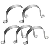 AKIHISA 5 Pcs 4-1/2 Inch Heavy Duty Pipe Strap,2 Hole U-Tube Strap Clamp,Stainless Steel-304 Rigid U-Bracket Pipe Strap,Wire Pipe Cable Clips Fastener (ID 114mm)