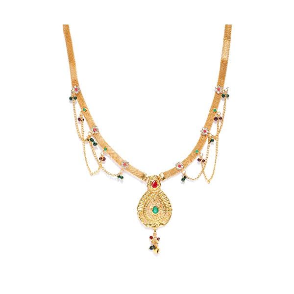 ZAVERI PEARLS Traditional Fringed Chain KAMARBANDH KAMARPATTA for WOMEN-ZPFK7025