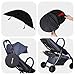 Beberoad Love Universal Stroller Sun Shade & Mosquito Net – 2-in-1 Baby Stroller Cover with UV Protection & 2-Way Zipper for Infant Carriages, Prams, and Travel Strollers (Black)