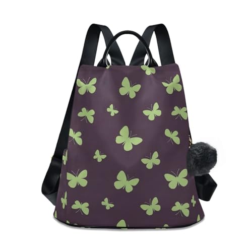 Sac à dos antivol femme voyage vert papillon violet contre les vols en rando