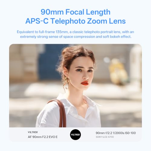 Image of VILTROX AF 90mm F2.2 f /2.2 EVO APS-C Portrait E Lens for Sony E-Mount
