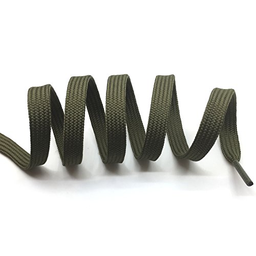Yjrvfine Flat Athletic Shoelaces Thick Shoe Laces Army Green 51.18" Strings For Sneakers[1 Pair] #TOP2