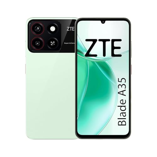 ZTE Blade A35, 2GB/64GB Libre, Pantalla HD+ de 6.75”, 90Hz, Cámara Trasera 8MP, Cámara Frontal 5MP, Batería 5000mAh, Carga Rápida 10W, Dual SIM, Android 14 GoUNISOC SC9863A, Smartphone Verde,