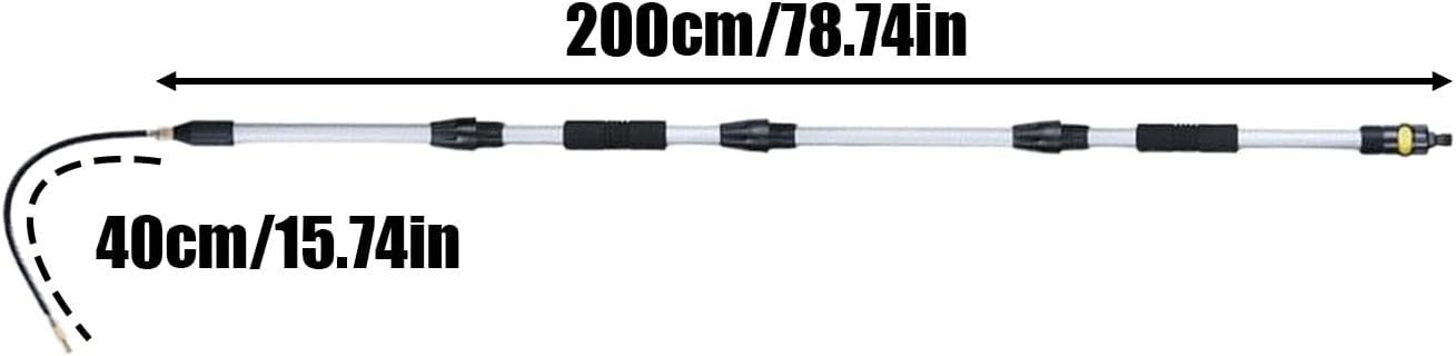 Gutter Cleaner - 7In Telescopic Metal Cleaning Wand,Rotating Spray Nozzle Extension Tool | For House Roof Trash Leaves Debris Twigs Pool Patio Garden Outdoor Washing