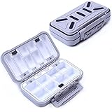 Agepoch Waterproof Fly Fishing Tackle Box Storage Box Fishing Lure Plastic Boxes for Bait Casting Fishing (Medium/Gray)