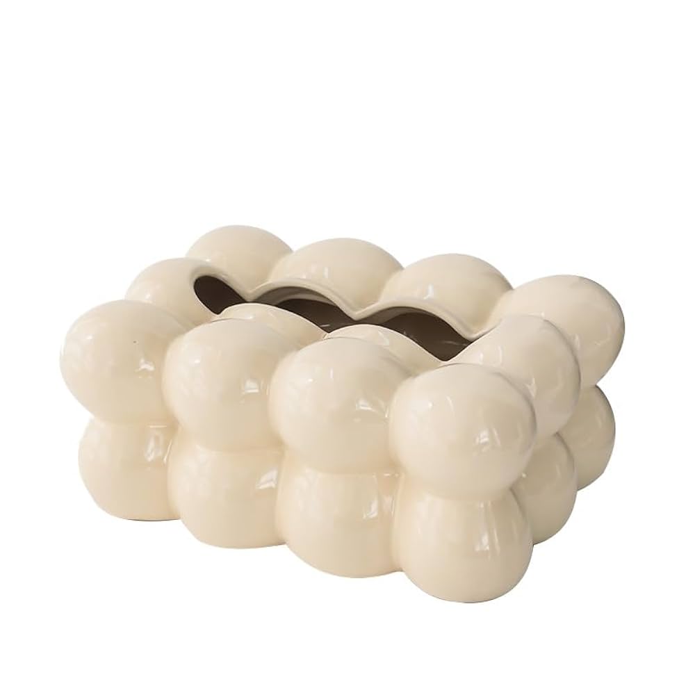 おみつ様　デコパージュ雑貨　ティッシュケース円形　白たまごのうさぎさん おみつ様 デコパージュ雑貨 ティッシュケース円形 白たまごの