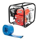 Trash Pump 2 inch, 7HP 264 GPM 4-Stroke Gas Powered Water Pump 26.25FT Suction, 212CC Gasoline Engine Trash Water Transfer Pump with 24.6FT Hose for Farmland Watering Garden Irrigation