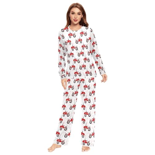 Unisex Pajama Set Old Wheeled Tractors Family Matching Long Sleeve 2 Piece Sleep Lounge Set for Men & Women3