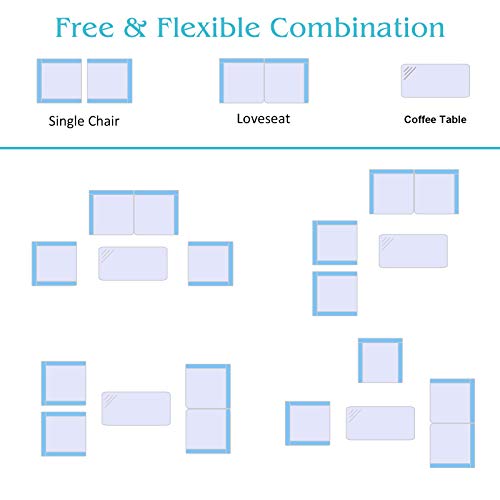 Tangkula 4 Pieces Patio Furniture Set, All Weather Outdoor Sectional Rattan Sofa Set With Cushions & Tempered Glass Table, Wicker Conversation Couch Set For Backyard Garden Poolside (Turquoise) #TOP7