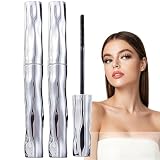2PCS Waterproof Tubing Mascara Black Mascara Waterproof Set,Long-Lasting 4D Silk Fiber Lash Enhancer, Lengthening Mascara with Lash Primer,Ulti/mate Length & Curl Mascara Set for Long Lashes