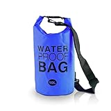 Bolsa Saco Estanque à Prova D'água 10L Alça Ajustável para Piscina Praia e Mergulho Impermeavel PVC (Azul)
