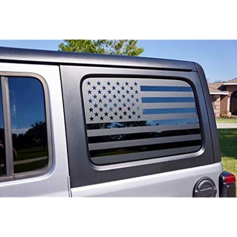 The Pixel Hut gs00285 Matte Black USA Flag Side Window Decal Kit for Wrangler JL Unlimited (2018 to Present) Cover