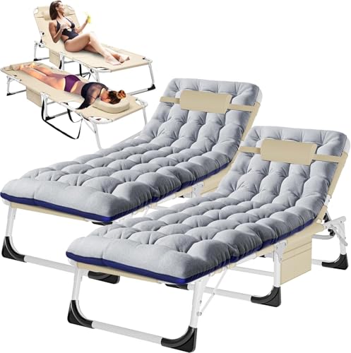 H&ZT Folding Lounge Chair Face Opening – Adjustable Outdoor