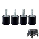 4 Stück Gummipuffer M6 Schwingungsisolatoren Gummi schwingungsdämpfer 20 mm x 20 mm, Vibrationsdämpfer Silentblock m6 für Fitnessgeräte, Klimaanlagen, Motoren und mehr (Sockel Stecker 4PCS)