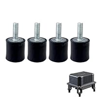 4 Stück Gummipuffer M6 Schwingungsisolatoren Gummi schwingungsdämpfer 20 mm x 20 mm, Vibrationsdämpfer Silentblock m6 für Fitnessgeräte, Klimaanlagen, Motoren und mehr (Sockel Stecker 4PCS)