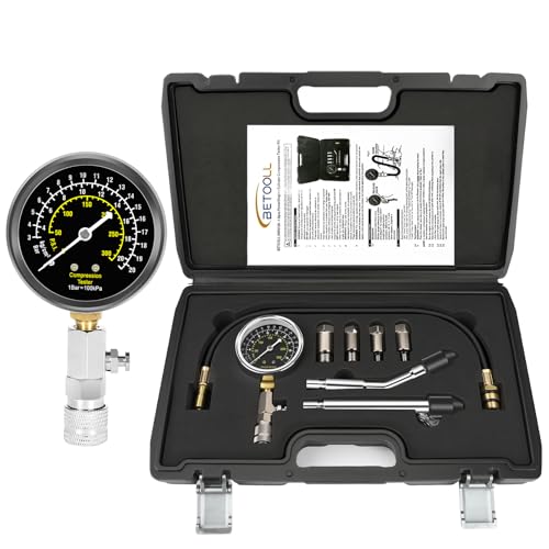 BETOOLL 8pcs Petrol Engine Cylinder Compression Tester Kit Automotive Tool