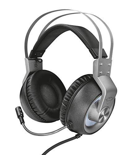 Trust GXT 4376 Ruptor Cuffie Gaming Over-Ear con Unità Altoparlanti e Suono Surround 7.1, Grigio