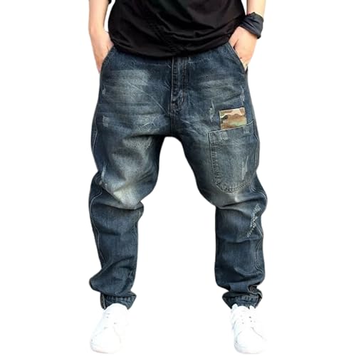 Jean sarouel décontracté homme rétro et hip-hop en denim souple