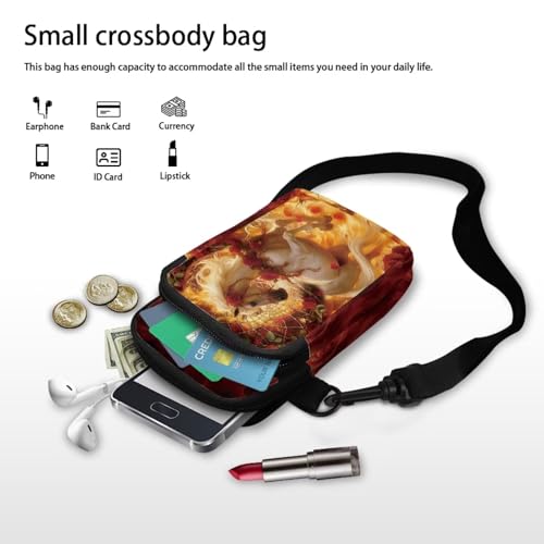 Image of Hawaiian Tribal Small Crossbody Bags for Women Cell Phone Bag Purse, Sea Turtle Zipper Sling Purses Shoulder Bag