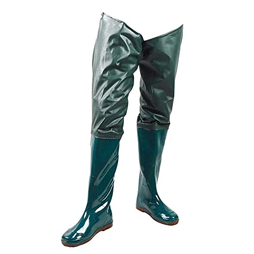 Nicejoy Pesca Waders Antideslizante a Prueba De Agua De PVC De Vadeo Pantalones con Hebilla Botas Hip Transpirable Botas Verdes Tamaño 42 1pair