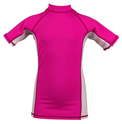 Youth Kids Sun Protection Short Sleeve Rash Guard Swim Shirt