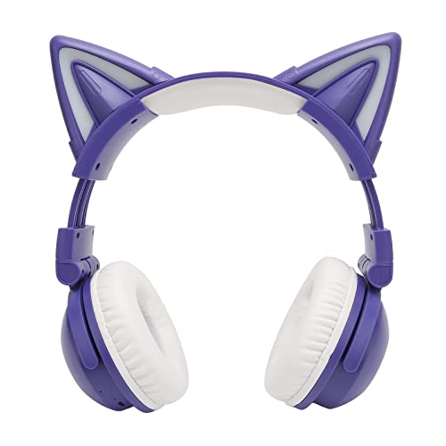 Auriculares Bluetooth de gato con luces LED para estudiar y jugar en casa