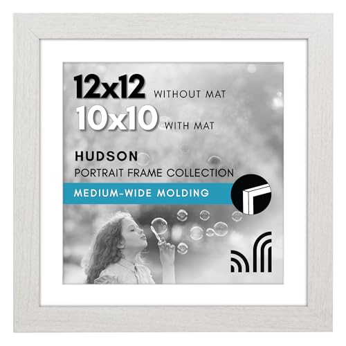 Americanflat 12x12 Picture Frame - Matted to 10x10 - White