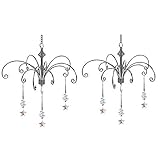 HOHIYA Crystal Suncatcher Hanging Display 2 Pack 12 Inch Silver Metal Chain Prism Rainbow Ornament for Window Garden and Christmas Decor Easter Taiwan Made