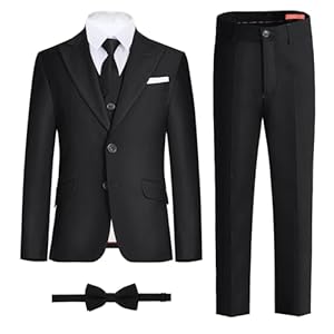 Plavict Boys Suit Slim Fit, Boys Formal Suit Set Colorful Suit, Boys Tuxedo Suit, Adjustable Waist Suits for Boys
